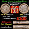 Image 1 : Mixed small cents 1c orig shotgun roll, 1918-d Wheat Cent, 1892 Indian Cent other end, McDonalds Wra