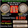 Image 1 : Mixed small cents 1c orig shotgun roll, 158 Flying Eagle cent, 1898 Indian Cent other end, McDnalds 