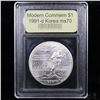 Image 2 : 1991-d Korean War Modern Commem Dollar $1 Graded ms70, Perfection By USCG