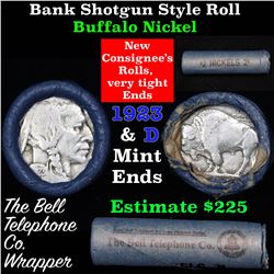 Buffalo Nickel Shotgun Roll in Old Bank Style 'Bell Telephone'  Wrapper 1923 & d Mint Ends Grades