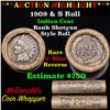 Image 1 : Indian 1c Shotgun Roll, 1909 end, KEY date 's' mint on the other, Wow!