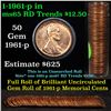 Image 1 : ***Auction Highlight*** Uncirculated Lincoln 1c roll, 1961-p 50 pcs Grades