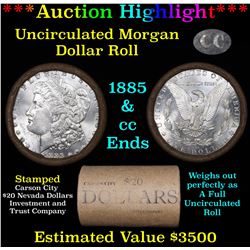 ***Auction Highlight*** 1885 & CC Uncirculated Morgan Dollar Shotgun Roll (fc)