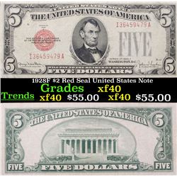 1928F $2 Red Seal United States Note Grades xf