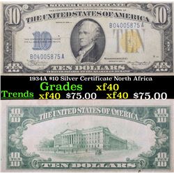 1934A $10 Silver Certificate North Africa Grades xf