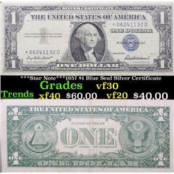 ***Star Note***1957 $1 Blue Seal Silver Certificate Grades vf++