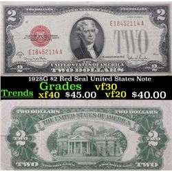 1928G $2 Red Seal United States Note Grades vf++