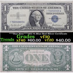 ***Star Note***1957 $1 Blue Seal Silver Certificate Grades vf++
