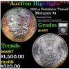 Image 1 : ***Auction Highlight*** 1881-s Rainbow Toned Morgan Dollar $1 Graded GEM++ Unc By USCG (fc)