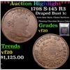 ***Auction Highlight*** 1798 S-145 R3 Draped Bust Large Cent 1c Graded vf, very fine By USCG (fc)