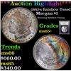 Image 1 : ***Auction Highlight*** 1882-s Rainbow Toned Morgan Dollar $1 Graded GEM+ Unc By USCG (fc)