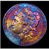 Image 2 : ***Auction Highlight*** 1889-s Rainbow Toned Morgan Dollar $1 Graded Select Unc PL By USCG (fc)