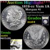 Image 1 : ***Auction Highlight*** 1878-cc Vam 1A Morgan Dollar $1 Graded Choice Unc By USCG (fc)