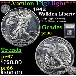 Proof ***Auction Highlight*** 1942 Walking Liberty Half Dollar 50c Graded GEM++ Proof By USCG (fc)