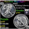 Image 1 : Proof ***Auction Highlight*** 1942 Walking Liberty Half Dollar 50c Graded GEM++ Proof By USCG (fc)