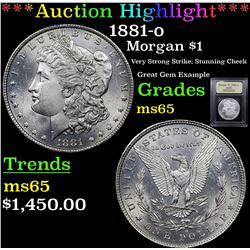 ***Auction Highlight*** 1881-o Morgan Dollar $1 Graded GEM Unc By USCG (fc)