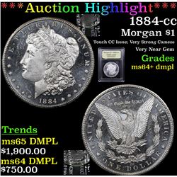 ***Auction Highlight*** 1884-cc Morgan Dollar $1 Graded Choice Unc+ DMPL By USCG (fc)