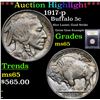 Image 1 : ***Auction Highlight*** 1917-p Buffalo Nickel 5c Graded GEM Unc By USCG (fc)
