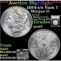 ***Auction Highlight*** 1884-s /s Vam 7 Morgan Dollar $1 Graded Select Unc By USCG (fc)