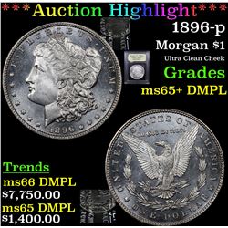***Auction Highlight*** 1896-p Morgan Dollar $1 Graded GEM+ DMPL By USCG (fc)