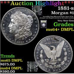 ***Auction Highlight*** 1881-s Morgan Dollar $1 Graded Choice Unc+ DMPL By USCG (fc)