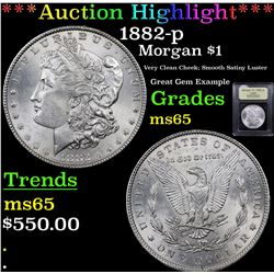 ***Auction Highlight*** 1882-p Morgan Dollar $1 Graded GEM Unc By USCG (fc)