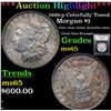 Image 1 : ***Auction Highlight*** 1889-p Colorfully Toned Morgan Dollar $1 Graded GEM Unc By USCG (fc)