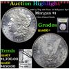 Image 1 : ***Auction Highlight*** 1887-p Top 100 Vam 12 'Alligator Eye' Morgan $1 Graded GEM++ Unc By USCG (fc