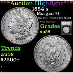 ***Auction Highlight*** 1884-s Morgan Dollar $1 Graded Choice AU/BU Slider By USCG (fc)