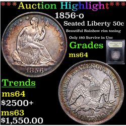 ***Auction Highlight*** 1856-o Seated Half Dollar 50c Graded Choice Unc By USCG (fc)