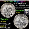 Image 1 : ***Auction Highlight*** 1928 Hawaii Old Commem Half Dollar 50c Graded GEM Unc By USCG (fc)