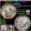 Image 1 : ***Auction Highlight*** 1921-p Standing Liberty Quarter 25c Graded Select Unc FH By USCG (fc)