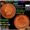 Image 1 : Proof ***Auction Highlight*** 1897 Indian Cent 1c Graded Choice+ Rd Proof By USCG (fc)