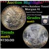 Image 1 : ***Auction Highlight*** 1878-s Rainbow Toned Morgan Dollar $1 Graded GEM Unc By USCG (fc)