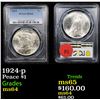 Image 1 : PCGS 1924-p Peace Dollar $1 Graded ms64 By PCGS
