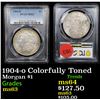 Image 1 : PCGS 1904-o Colorfully Toned Morgan Dollar $1 Graded ms63 By PCGS