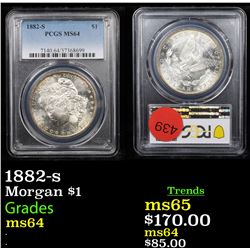 PCGS 1882-s Morgan Dollar $1 Graded ms64 By PCGS