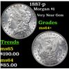 Image 1 : 1887-p Morgan Dollar $1 Grades Choice+ Unc