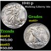 Image 1 : 1941-p Walking Liberty Half Dollar 50c Grades Select+ Unc