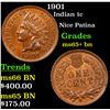 Image 1 : 1901 Indian Cent 1c Grades GEM+ Unc BN