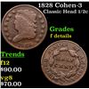 1828 Cohen-3 Classic Head half cent 1/2c Grades f details