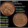 Image 1 : 1912-s Lincoln Cent 1c Grades Unc Details