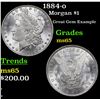 Image 1 : 1884-o Morgan Dollar $1 Grades GEM Unc