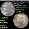 Image 1 : 1889-p Colorfully Toned Morgan Dollar $1 Grades Choice Unc
