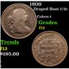 Image 1 : 1800 Draped Bust Half Cent 1/2c Grades f, fine