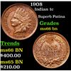 Image 1 : 1908 Indian Cent 1c Grades GEM+ Unc BN