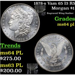 1878-s Vam 65 I3 R5 Morgan Dollar $1 Grades Choice Unc PL
