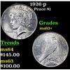Image 1 : 1926-p Peace Dollar $1 Grades Select+ Unc