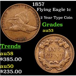 1857 Flying Eagle Cent 1c Grades Select AU