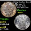 Image 1 : 1886-p Rainbow Toned Morgan Dollar $1 Grades Choice+ Unc